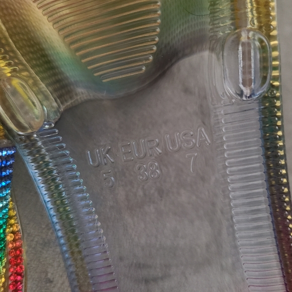 Rainbow Rhinestone Slide Sandals - Picture 5 of 7